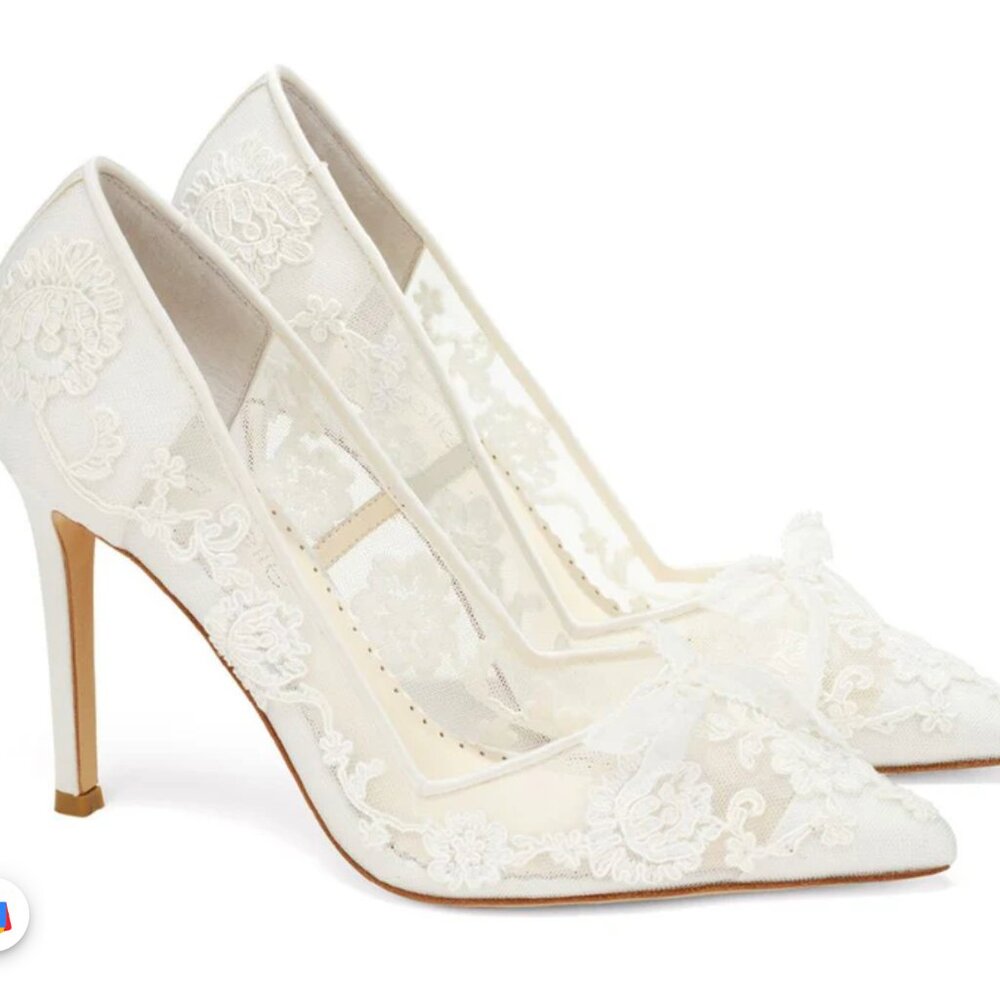 Bella Belle Sophia Ivory Lace Pump Heels